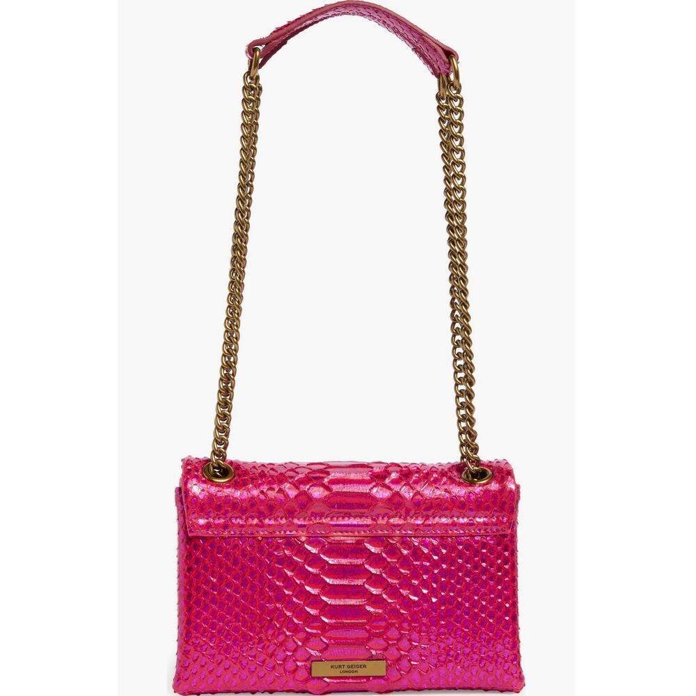 Kurt Geiger BUNDLE Snake Embossed Fuchsia Kensington Crossbody  AND WALLET NWT - Picture 7 of 7